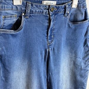 Women's Croft & Barrow plus size 14 cropped stretch Blue Jeans